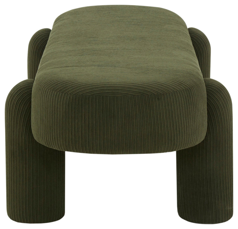 Safavieh Couture Laurence Corduroy Bench, Olive