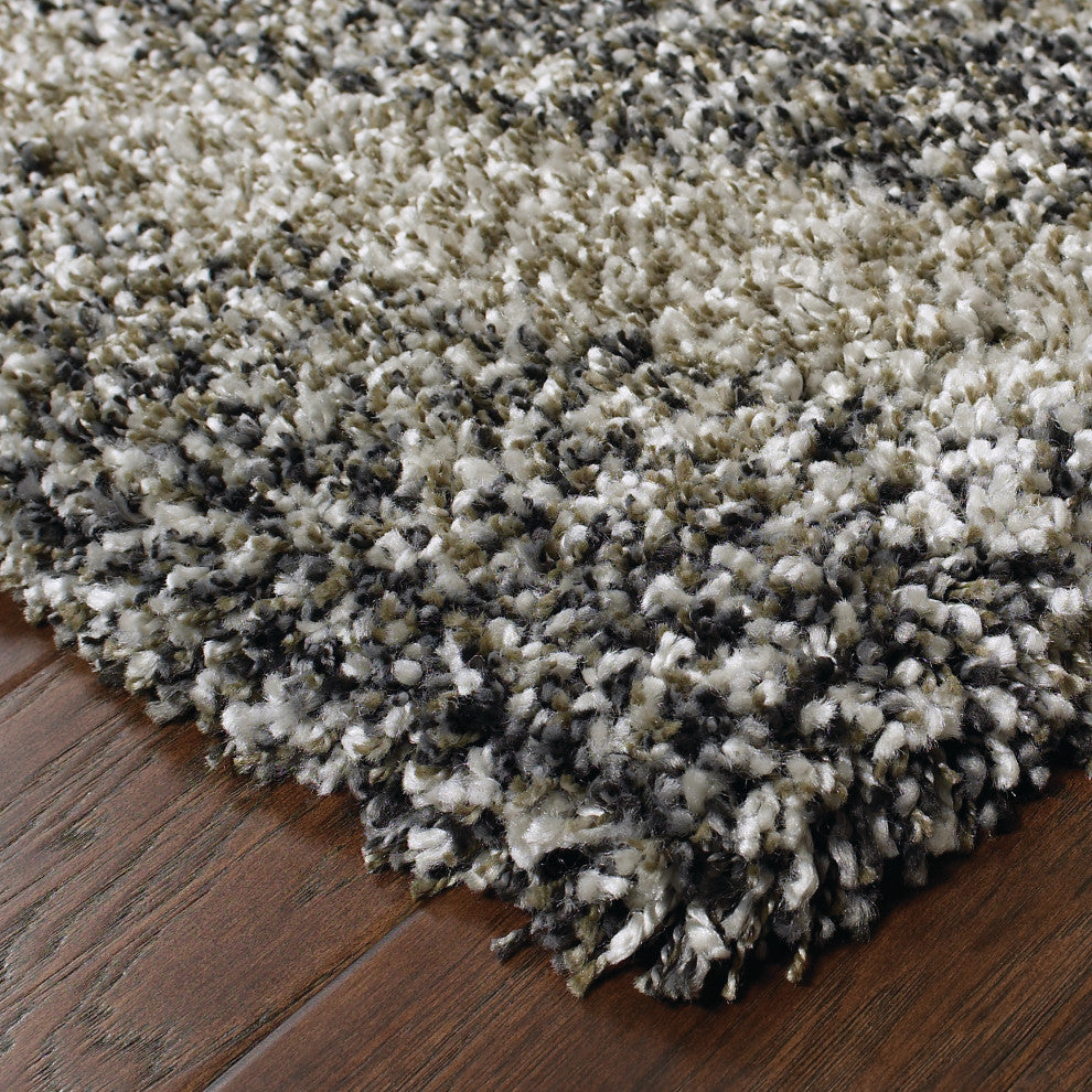 Hartley Shadow Waves Gray and Charcoal Area Rug, 6'7"x9'6"