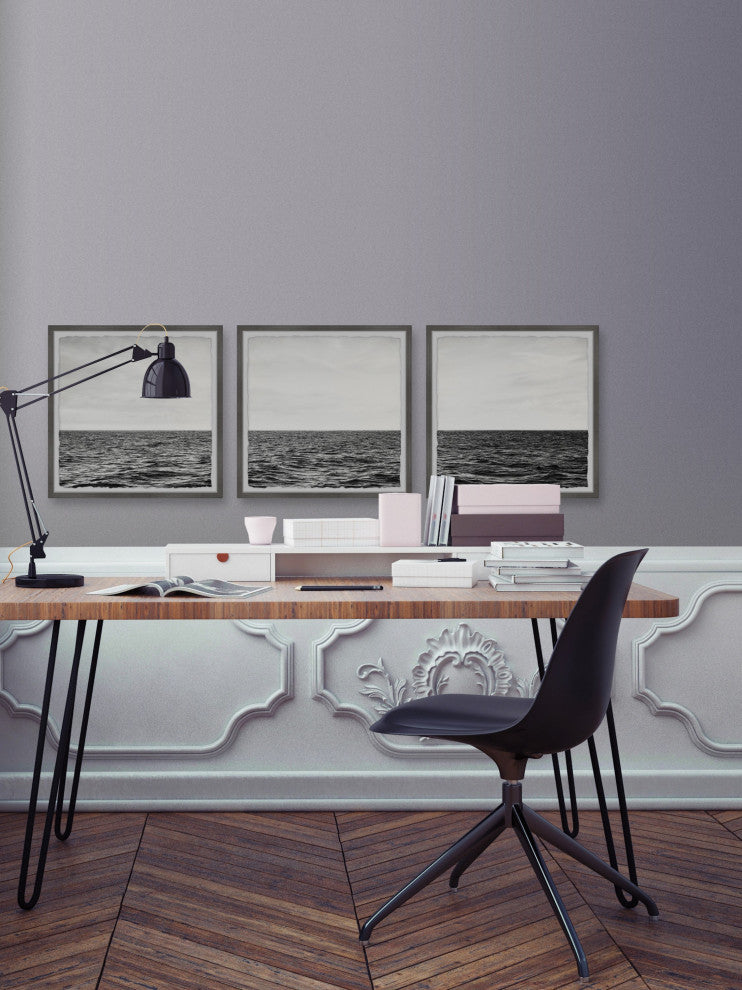 Sky Meets the Sea Triptych, 3-Piece Set, 18x18 Panels