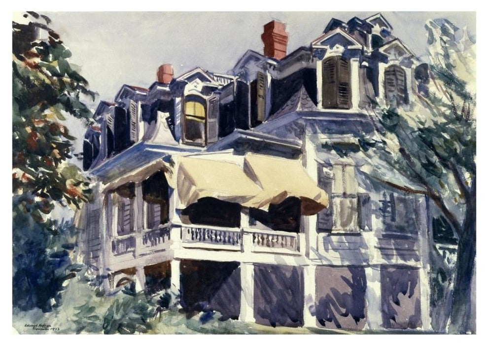 "The Mansard Roof, 1923" Digital Paper Print by Edward Hopper, 46"x33"