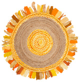 Safavieh Cape Cod Collection CAP701 Rug, Gold/Natural, 3' Round