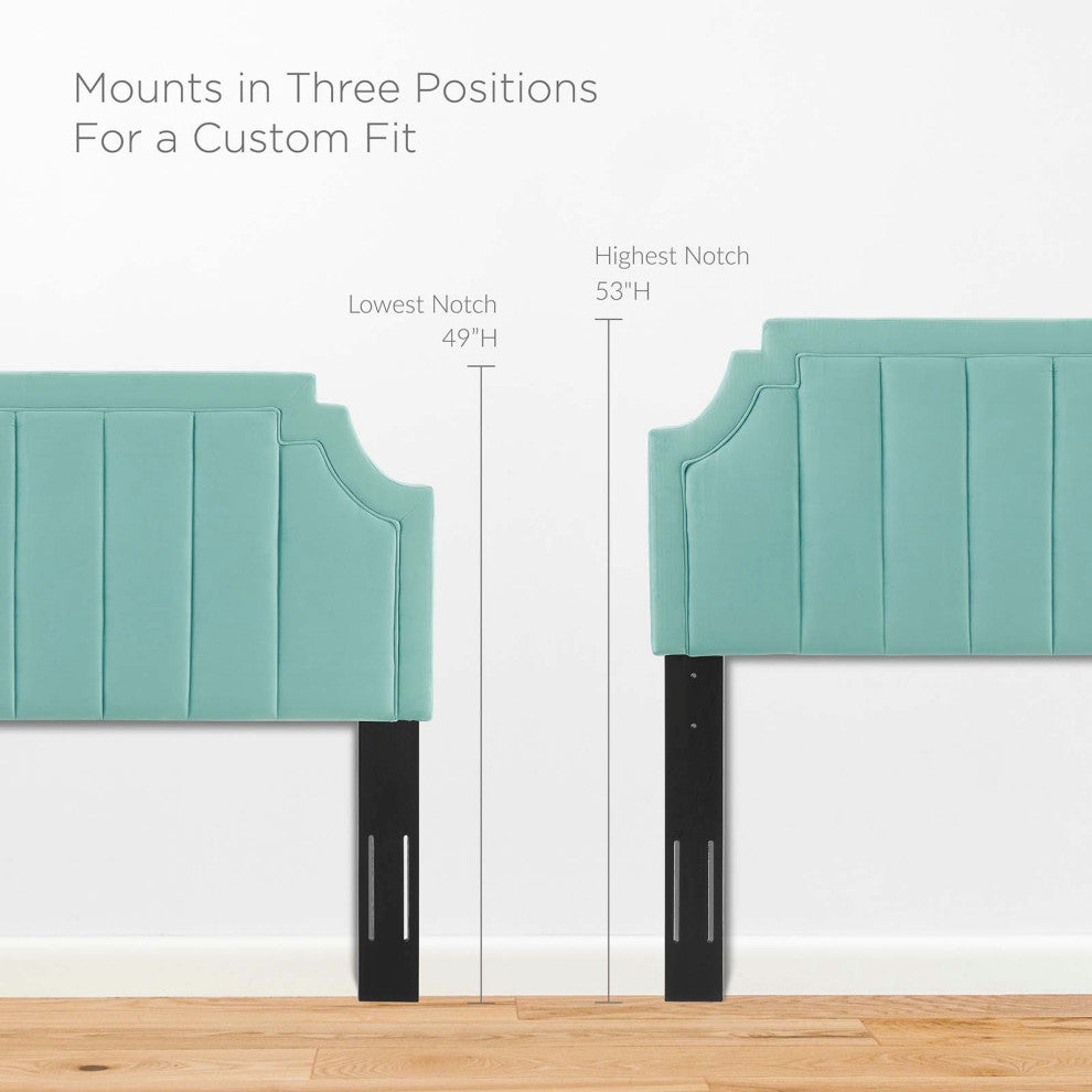 Tufted Headboard, Twin Size, Velvet, Blue, Modern Contemporary, Bedroom Master