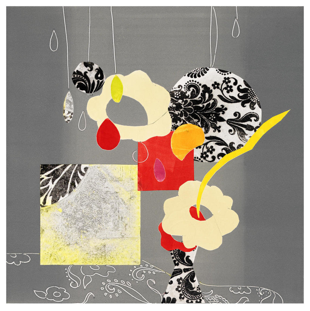 "Still Life with Damask and Citrus" Paper Print by Joan Elan Davis, 26"x26"