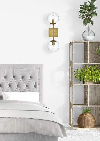 Home Living 6" Wall Sconce Clear Shade, Satin Gold