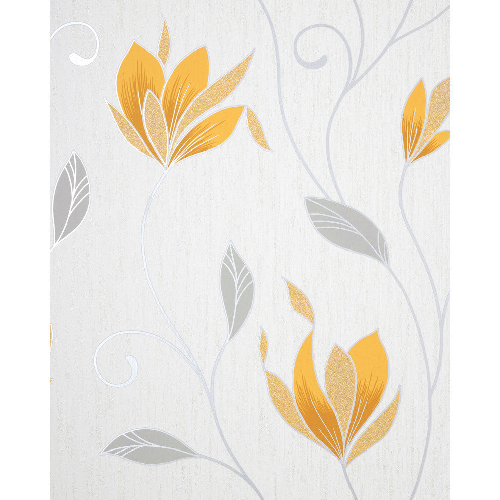Synergy Yellow Floral Wallpaper Bolt