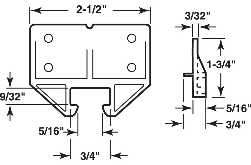 Drawer Track Guide and Glides, 10Pack