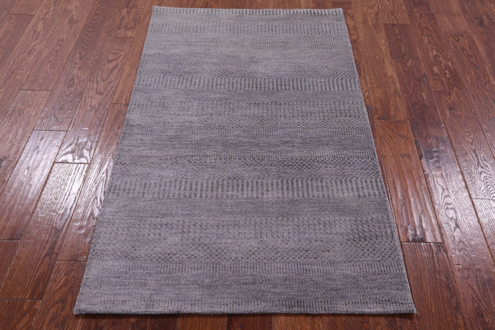 3' 0" X 5' 1" Savannah Grass Wool and Silk Handmade Rug Q11516