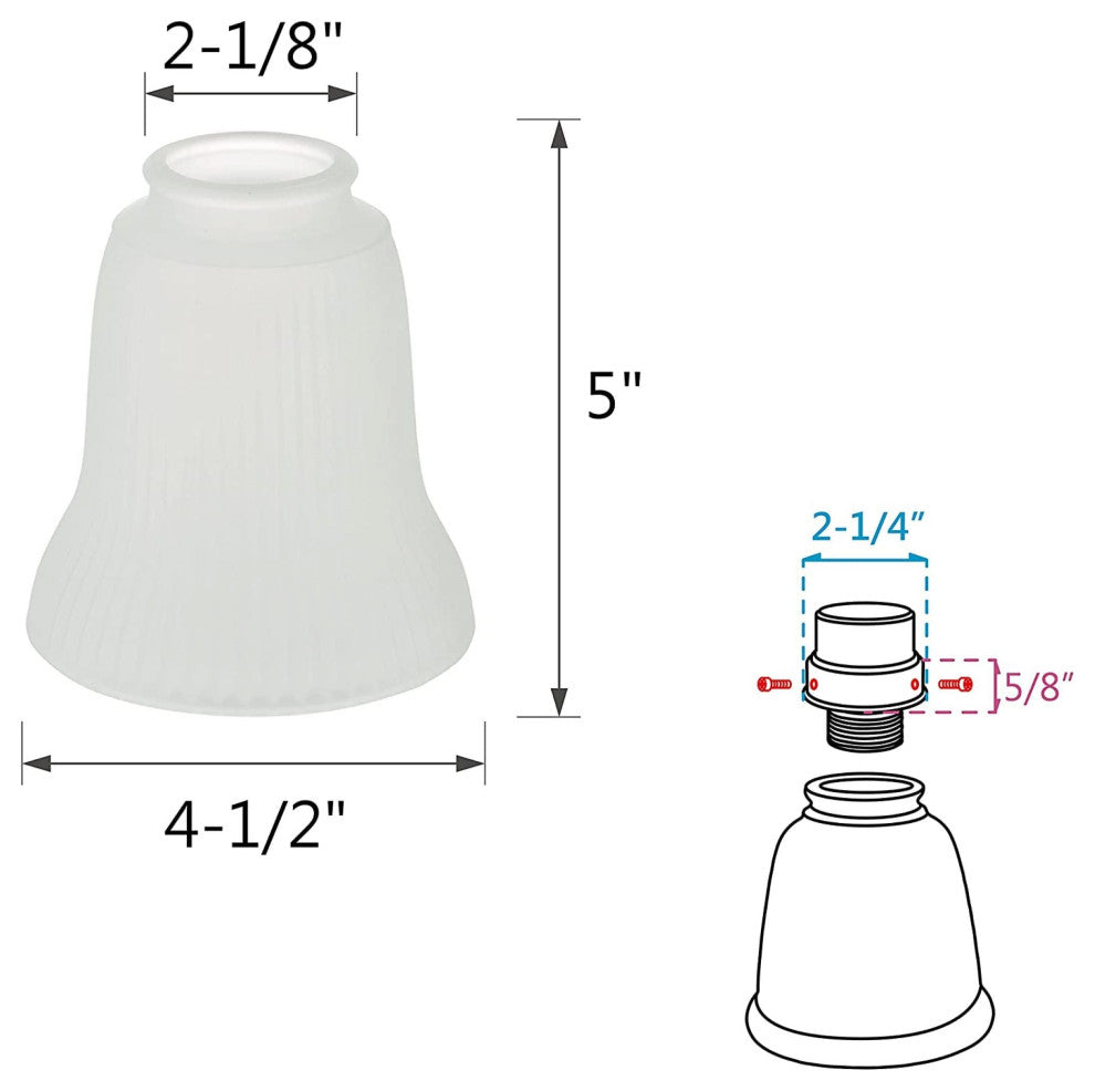 23162-4 Replacement Frosted Ceiling Fan Glsss Shade, 4 Pack.