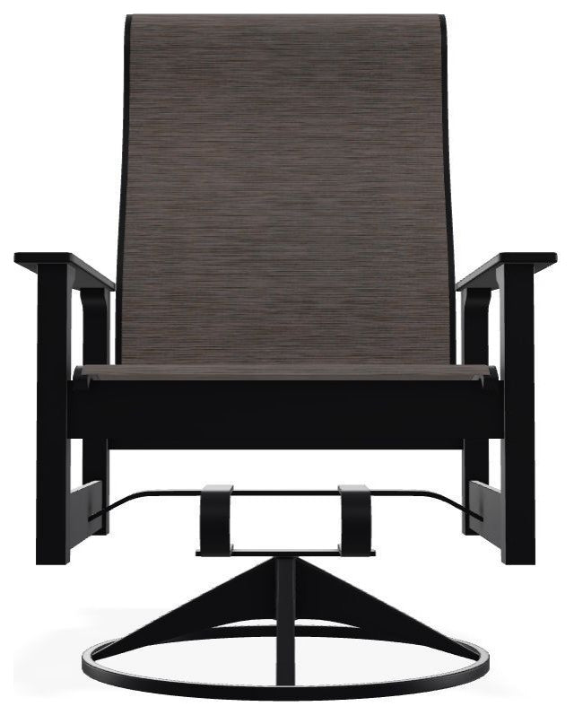 Leeward Sling Outdoor Swivel Rocker, James/Black