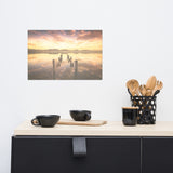 Sunset Pillars and Reflections on Lake Landscape Photo Loose Wall Art Prints, 12" X 18"