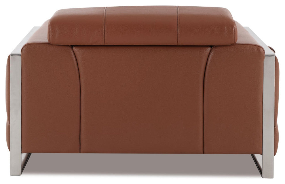 Trento Genuine Italian Leather Modern Chair Camel