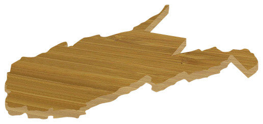 State Shaped Cutting Boards, Natural Bamboo, West Virginia