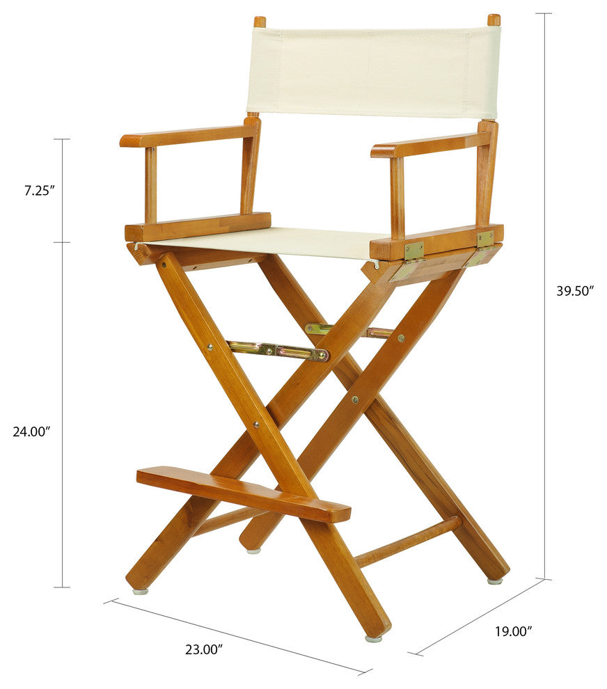 024" Director's Chair Honey Oak Frame-Natural/Wheat Canvas