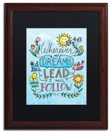 Elizabeth Caldwell 'Dreams Lead' Art, Wood Frame, Black Mat, 16x20