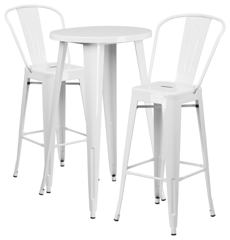 24RD White Metal Bar Set