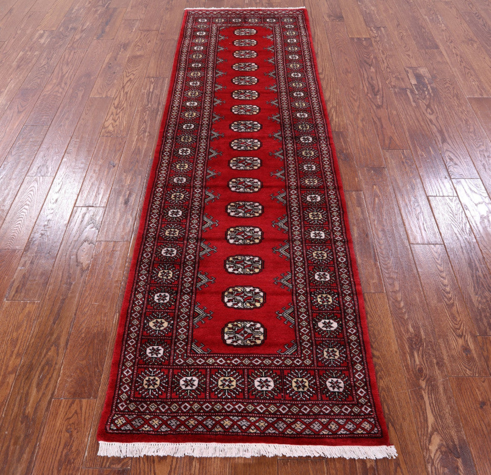 Signed Silky Bokhara Handmade Runner Rug 2' 7" X 8' 6" - Q13774
