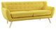 Modern Contemporary Living Room 2-Piece Set, Yellow, Fabric, Plywood