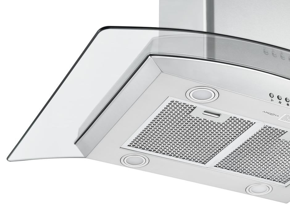 36" Island Glass Range Hood, Stainless Steel