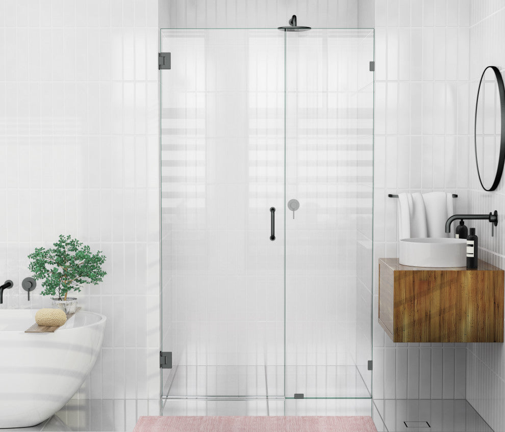 78"x45.75" Frameless Shower Door Wall Hinge, Oil Rubbed Bronze