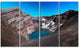 Volcano Kamchatka Panorama, Landscape Canvas Wall Art, 48"x28", 4 Panels