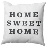 Home Sweet Home Polyester Indoor Pillow, Gray, 20"x20"