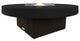 Circular Fire Pit Table, 48 D, Natural Gas, Black Top, Bronze