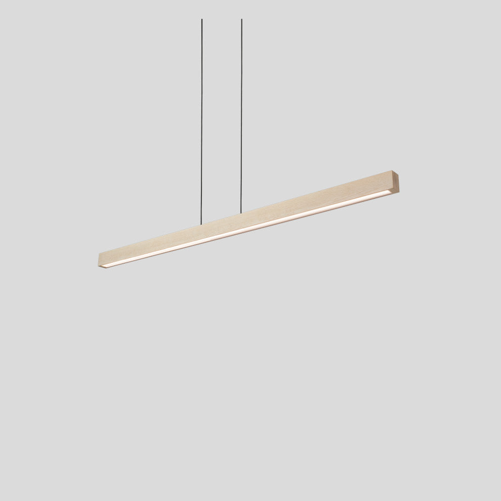 Una LED 66" Linear Pendant White Washed Oak, Downlight Only, 3500K, Dimmable
