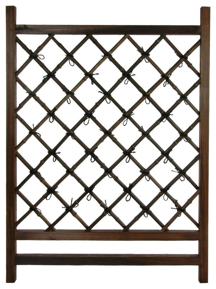 Japanese Wood and Bamboo Fence Section