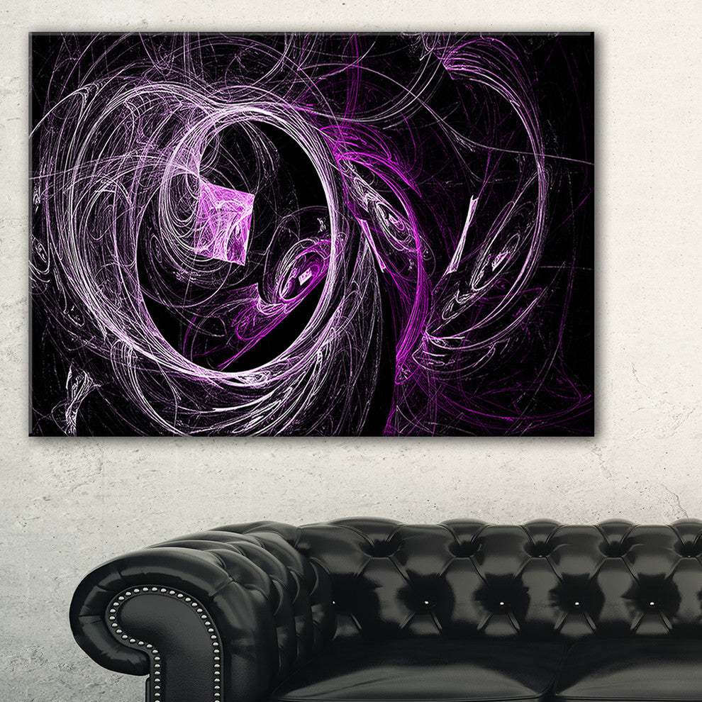 "Billowing Smoke Purple in Black" Abstract Digital Art Canvas Print