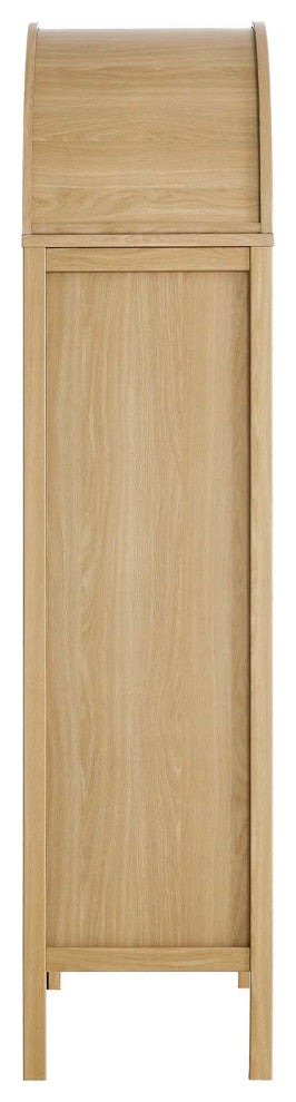Tessa Tall Storage Display Cabinet - Oak