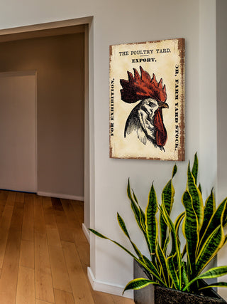 "Chicken Poultry Yard" Painting Print on Canvas