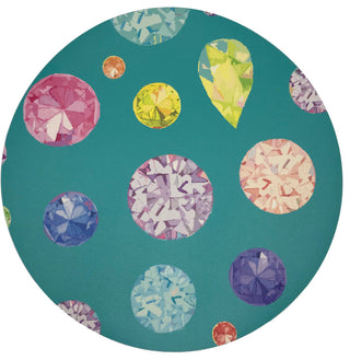 Jewel Cyan 16" Round Pebble Placemats, Set of 4
