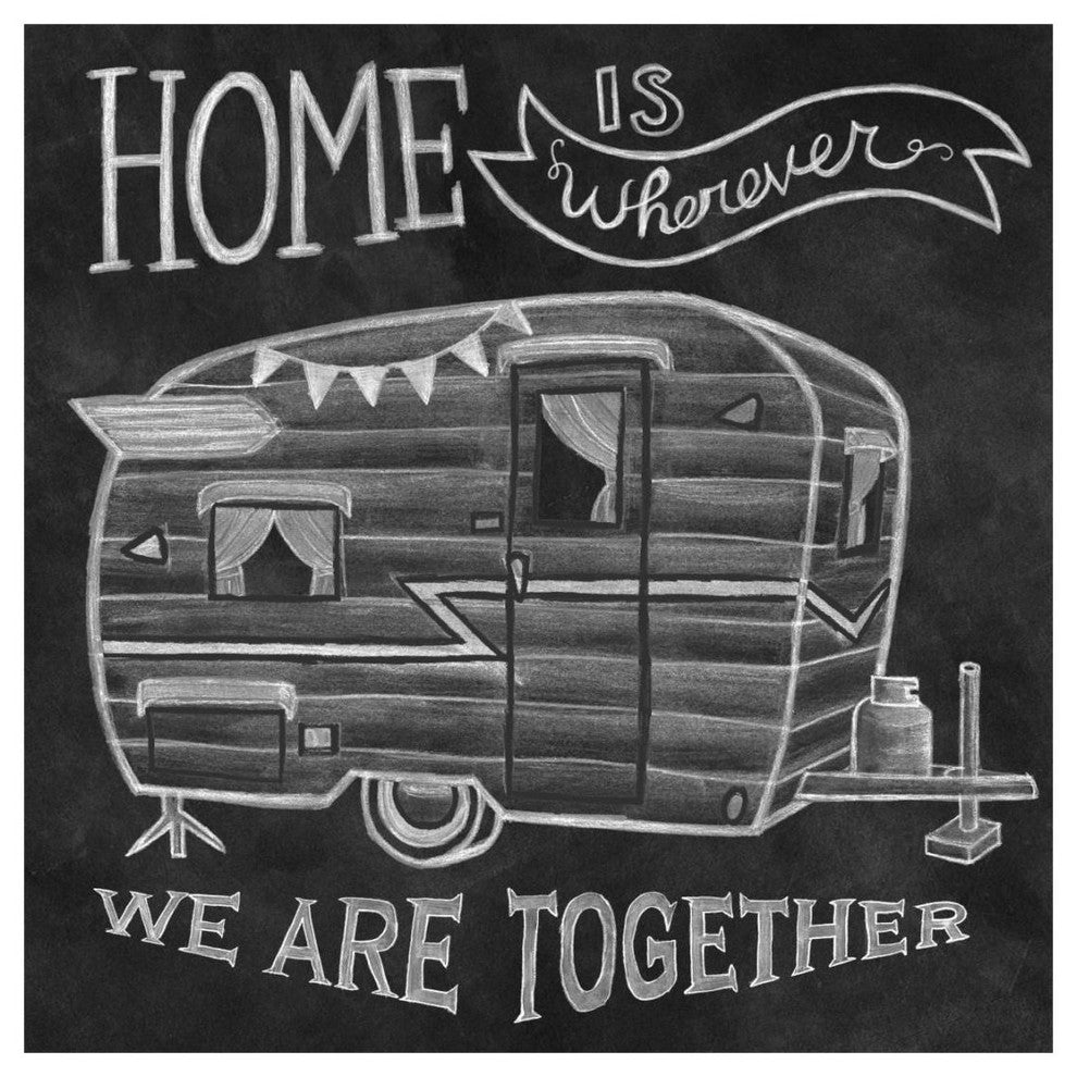 "Adventure Love Camper Chalk" Digital Paper Print by Mary Urban, 20"x20"