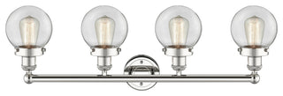 Small Beacon 4-Light 34" Bath Vanity Light, Polished Nickel Finish, Clear Shade