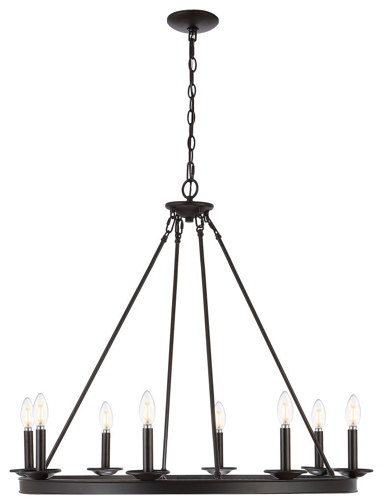 Safavieh Fauna 8 Light Chandelier, Oil Rubbed Bronze (Black)