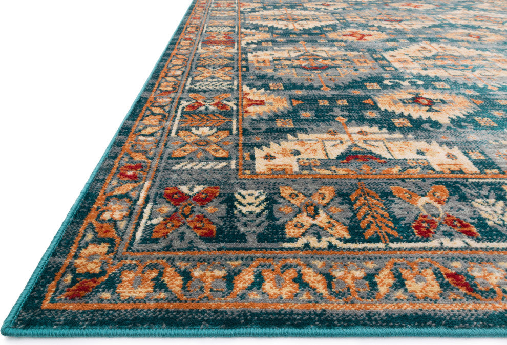 Isadora Rug, Lagoon and Multi, 2'x3'