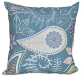 Paisley Floral , Floral Print Pillow, Teal, 26"x26"