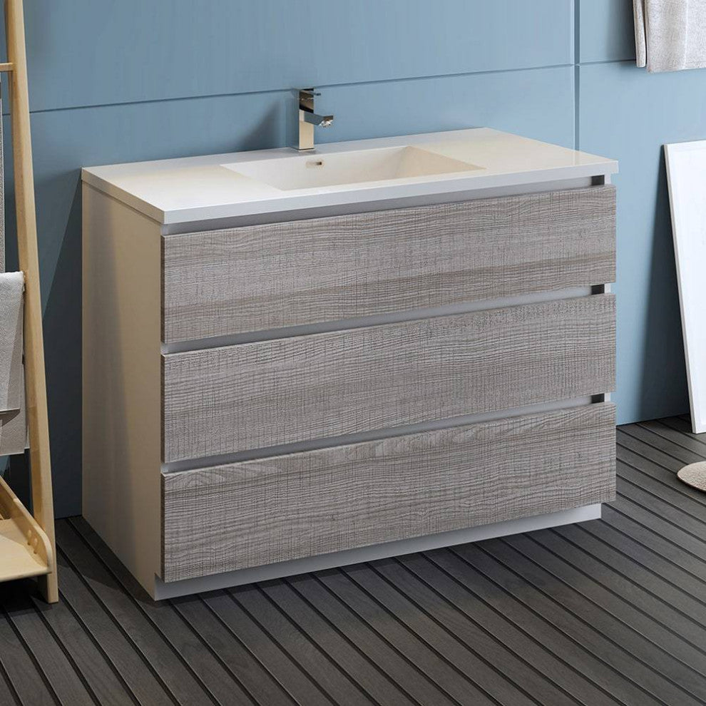 Fresca FCB9348HA-I Lazzaro 48" Glossy Ash Gray Freestanding Cabinet With Sink