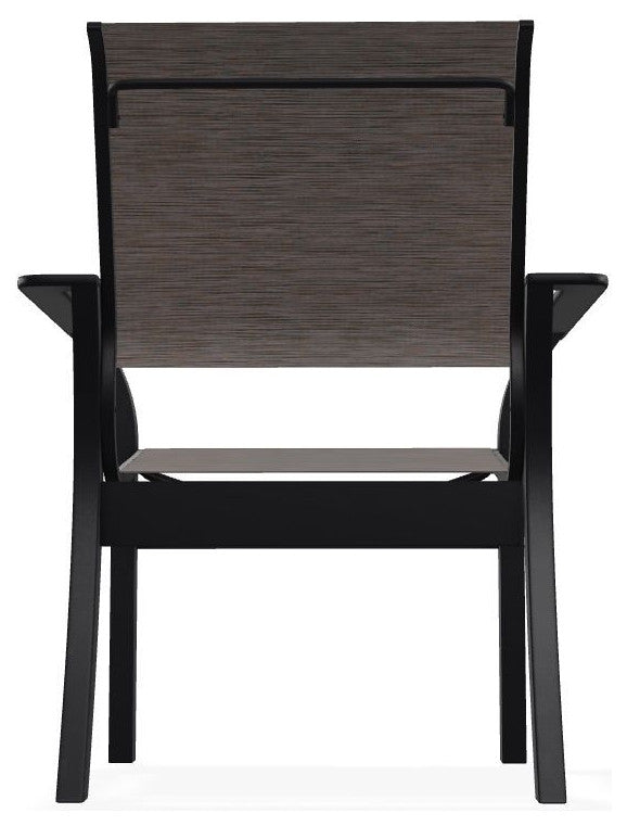 Leeward Sling Stackable Outdoor Dining Chair, James/Black