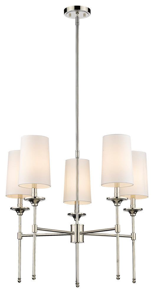 Z-LITE 3033-5PN 5 Light Chandelier, Polished Nickel