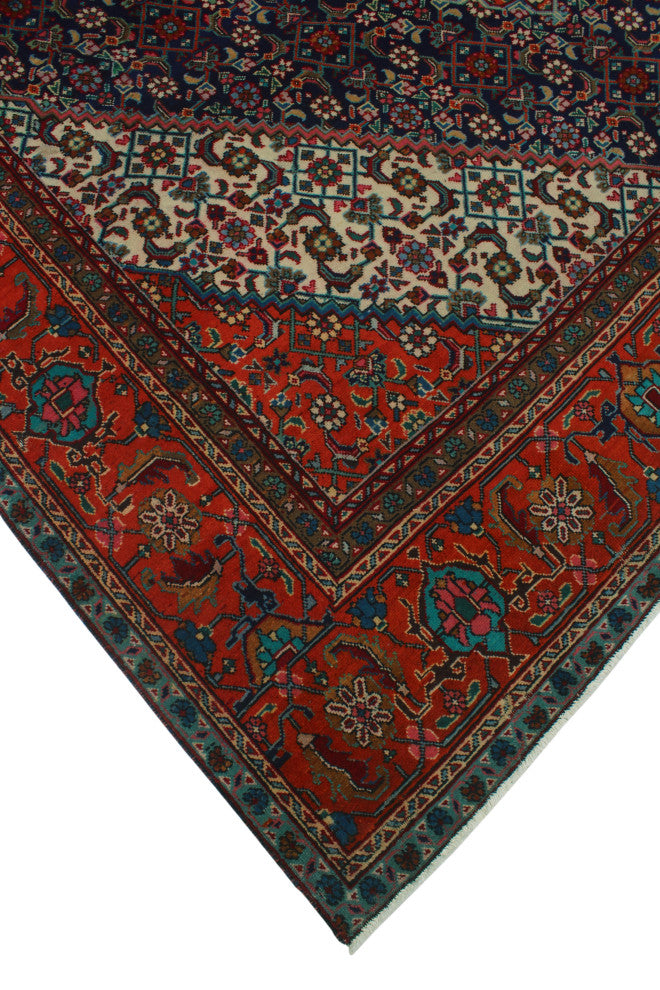 Fine Vintage Distressed Moneereh Navy Rug