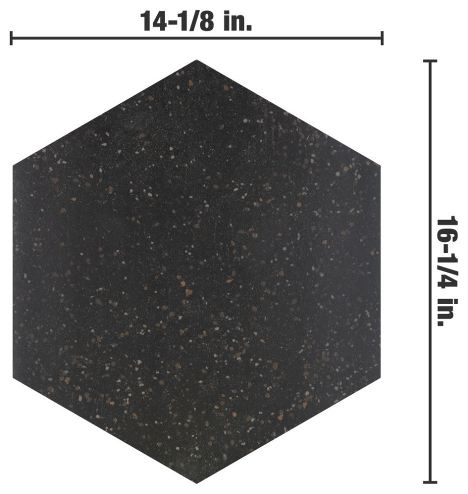 Palazzo Hex Nero Porcelain Floor and Wall Tile