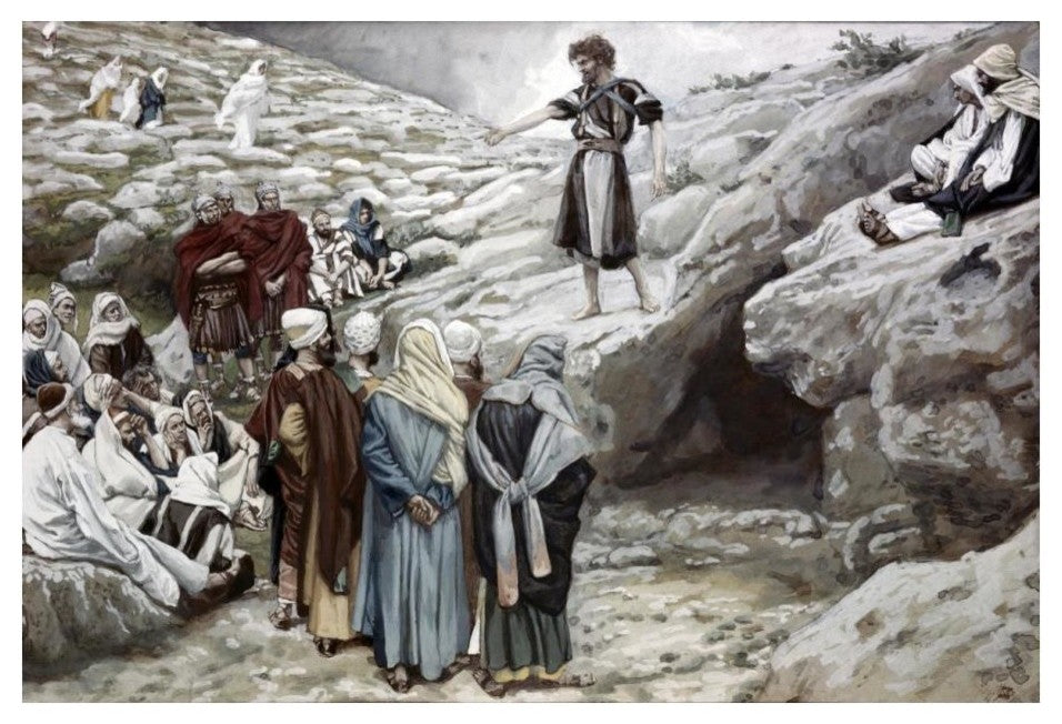 "John The Baptist and The Pharisees" Paper Print by James Tissot, 24"x17"