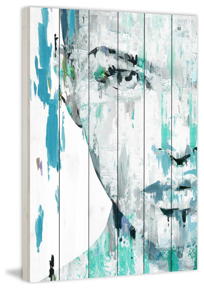"Half Face Portrait" Painting Print on White Wood, 40"x60"