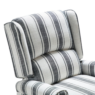 Modern Manual Wingback Recliner Set of 2, Stripe Black