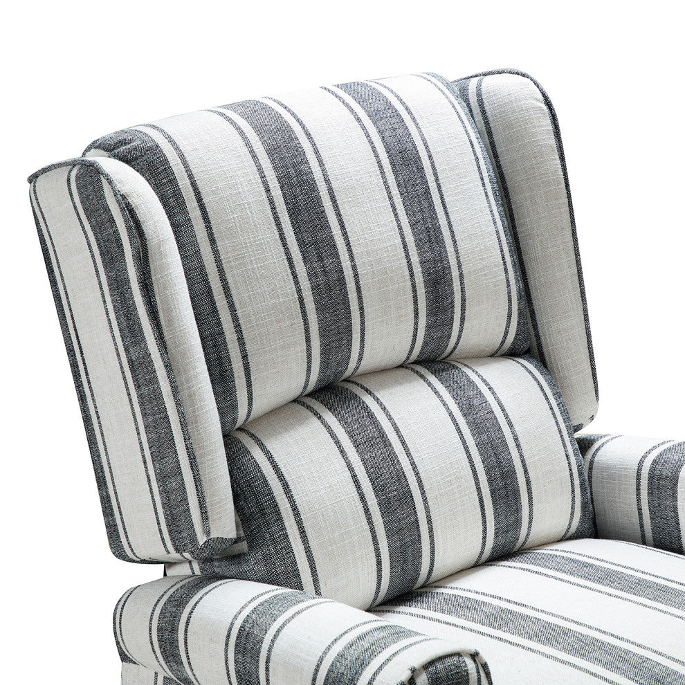 Modern Manual Wingback Recliner Set of 2, Stripe Black