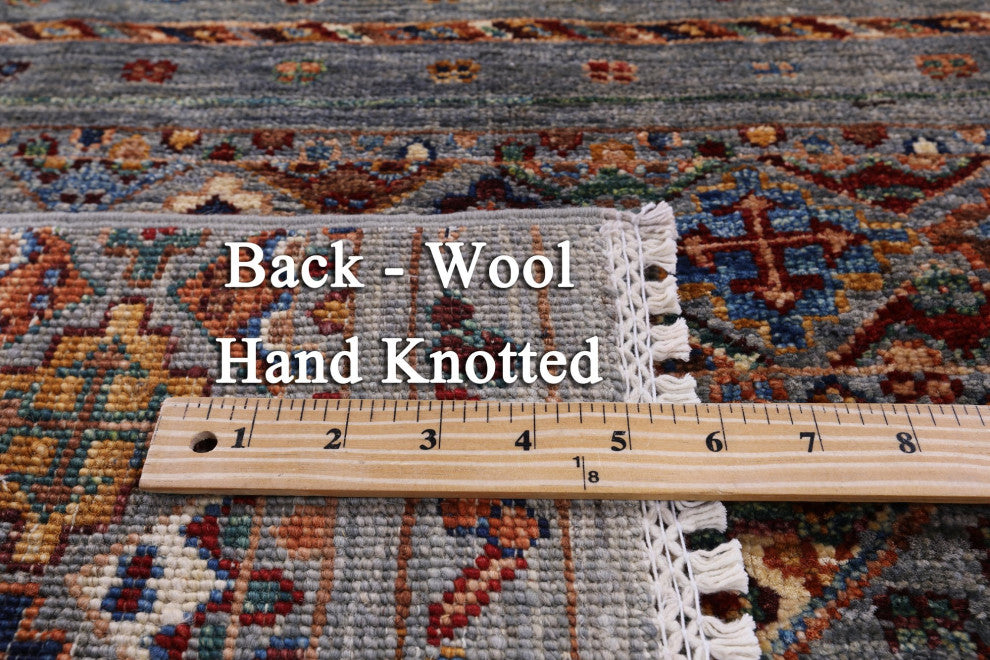 Handmade Khorjin Super Kazak Wool Rug 4' 4" X 6' 0" - Q12373