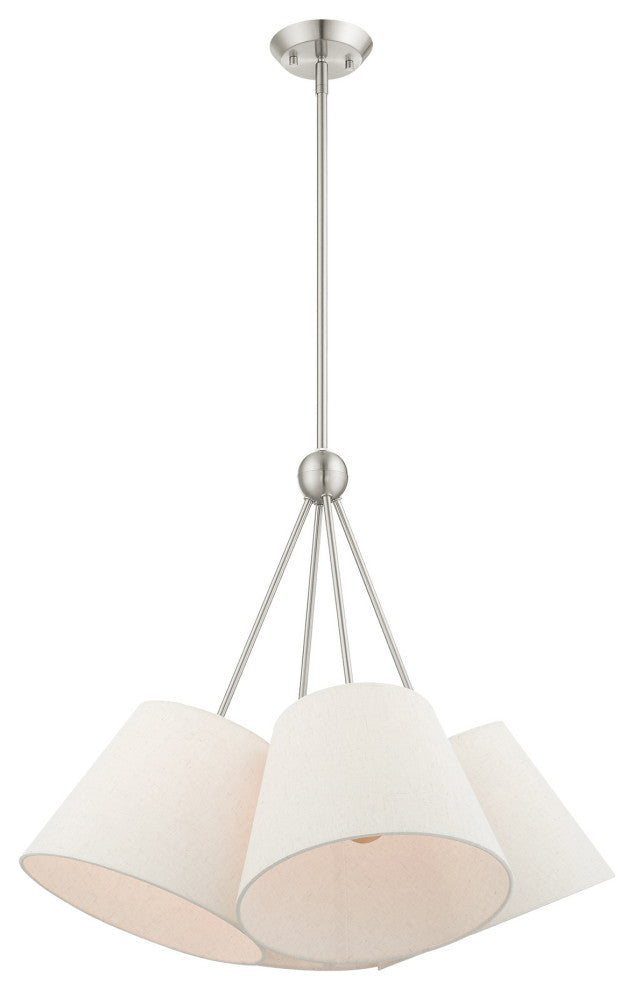 Livex Lighting Prato 4 Light Brushed Nickel Chandelier