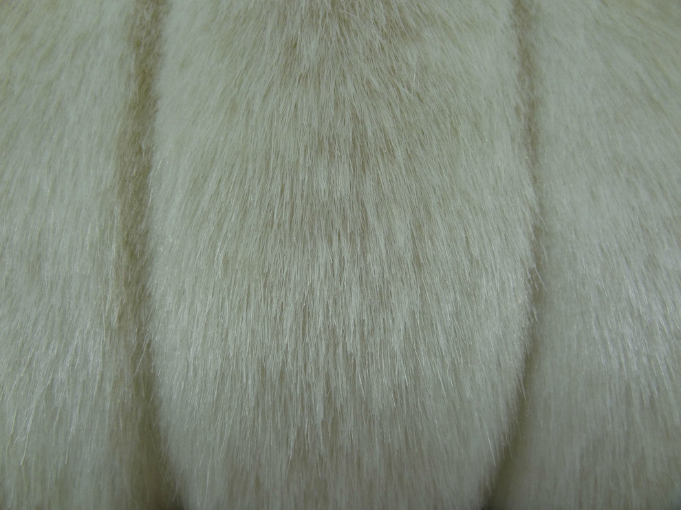 Lavish Mink Ivory Off White Handmade Luxury Pillow, 20"x20"