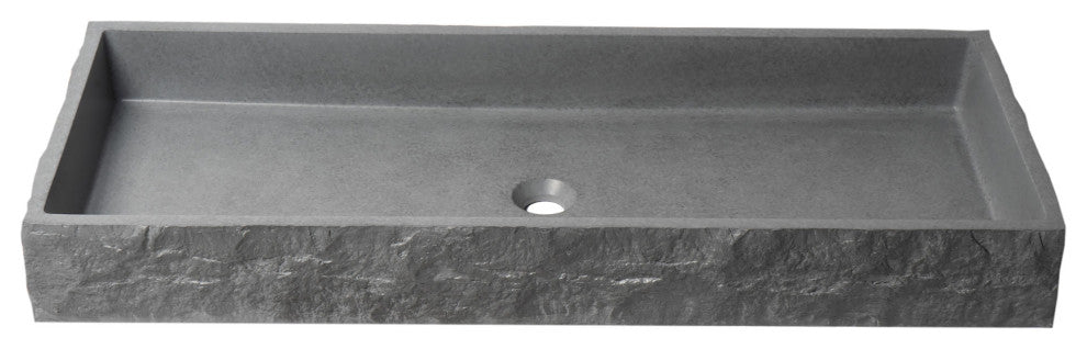 ALFI brand ABCO39TR 39" Solid Concrete Gray Matte Trough Sink for the Bathroom